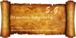 Stancsik Gabriella névjegykártya